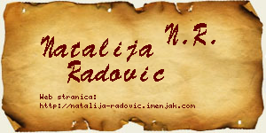 Natalija Radović vizit kartica